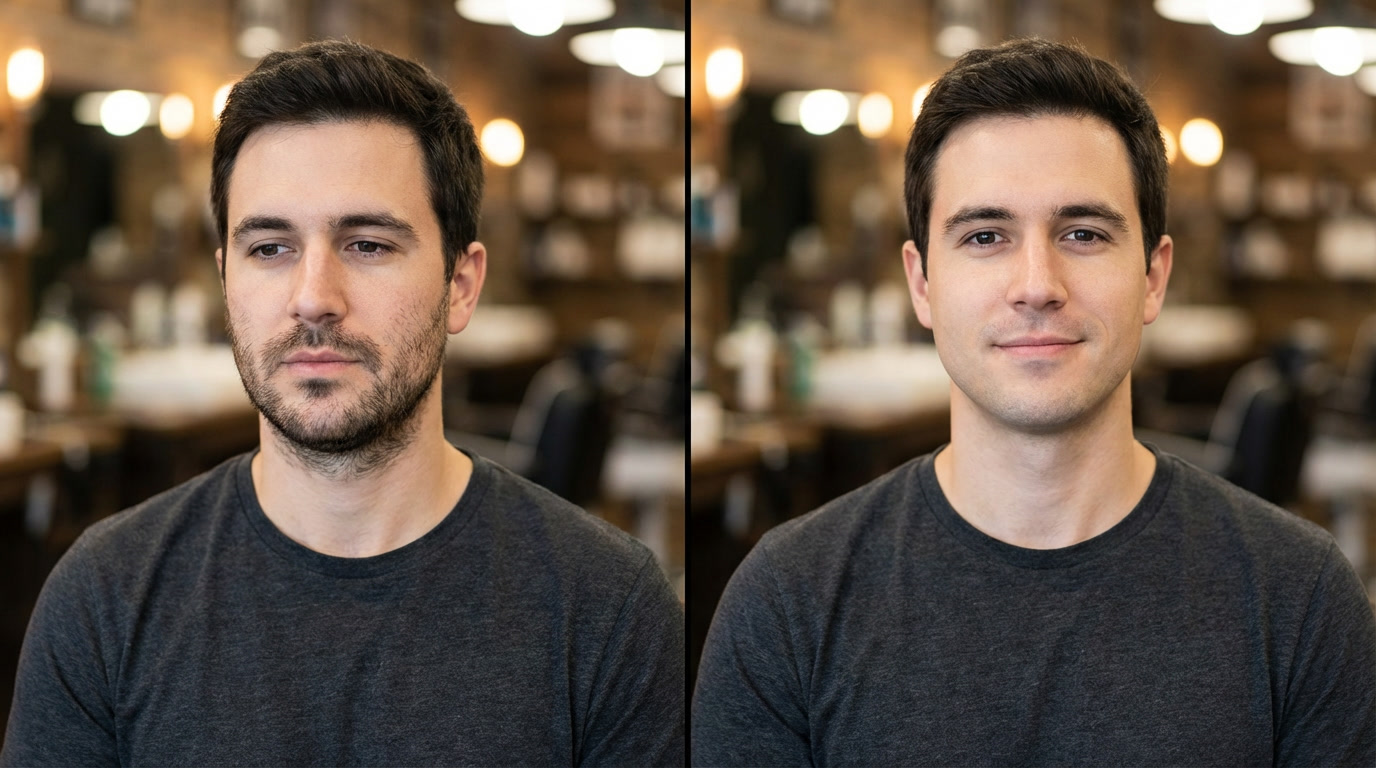 Glattrasur Vorher Nachher